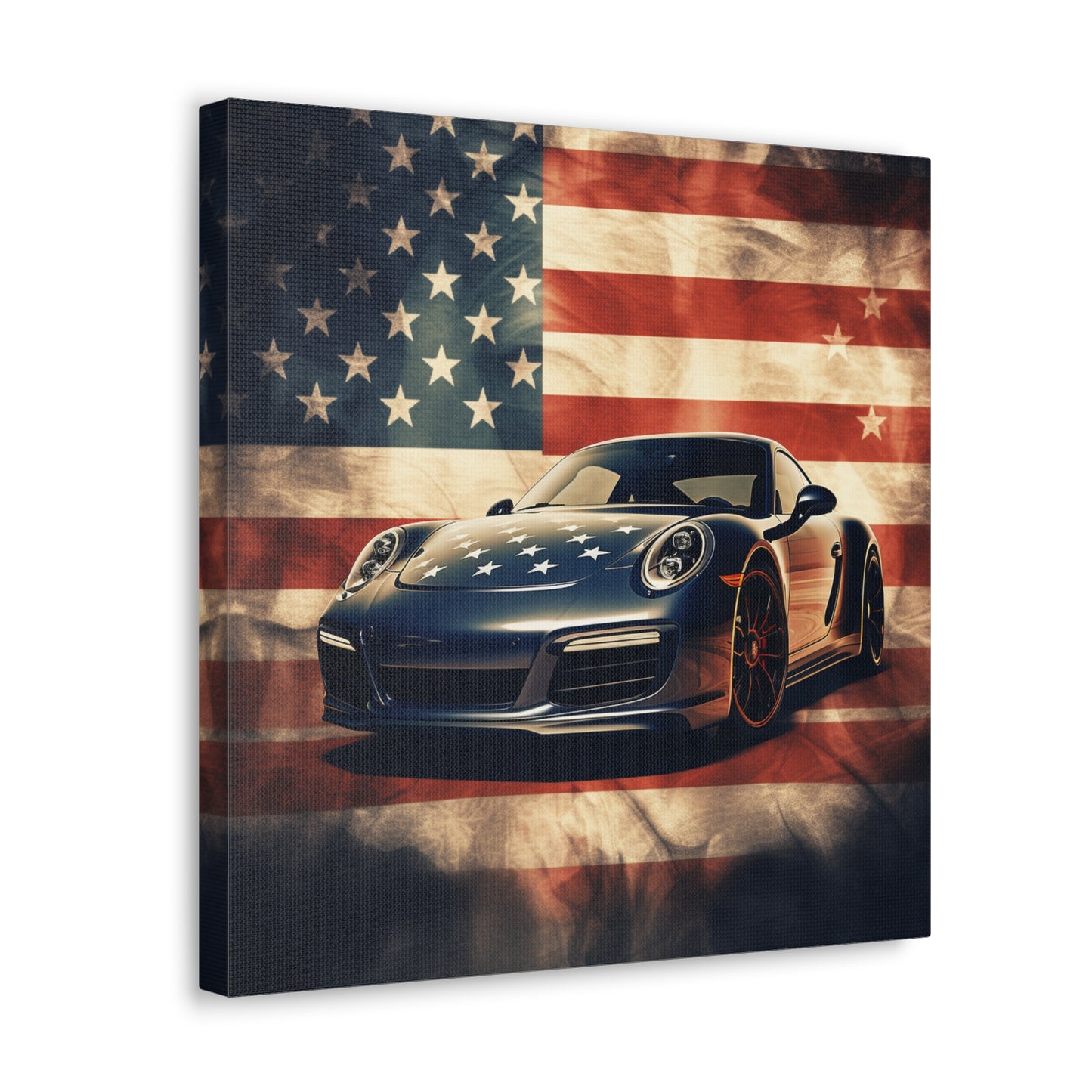 Canvas Gallery Wraps Abstract American Flag Background Porsche 3