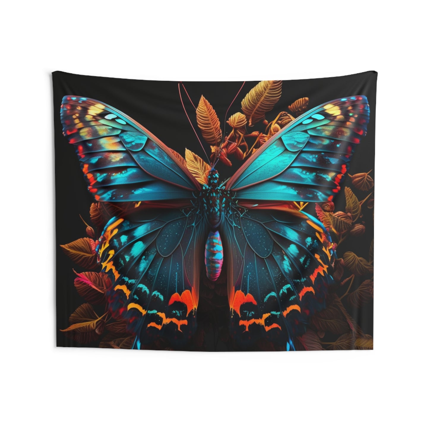 Indoor Wall Tapestries Hue Neon Butterfly 1