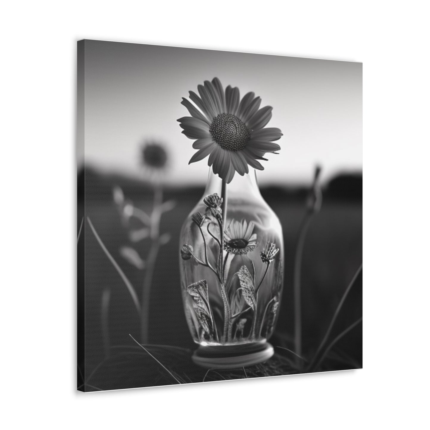 Canvas Gallery Wraps Yellw Sunflower in a vase 2