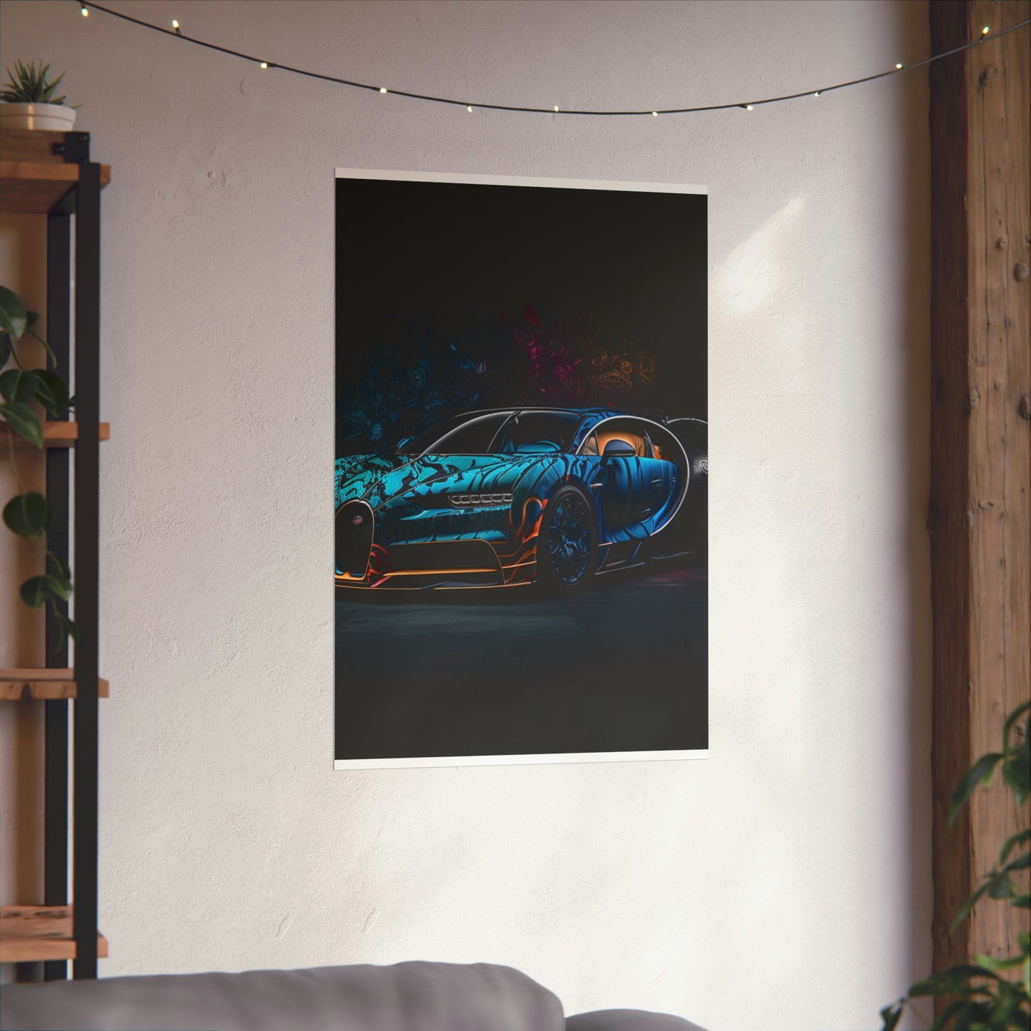 Premium Matte Vertical Posters Bugatti Blue 3