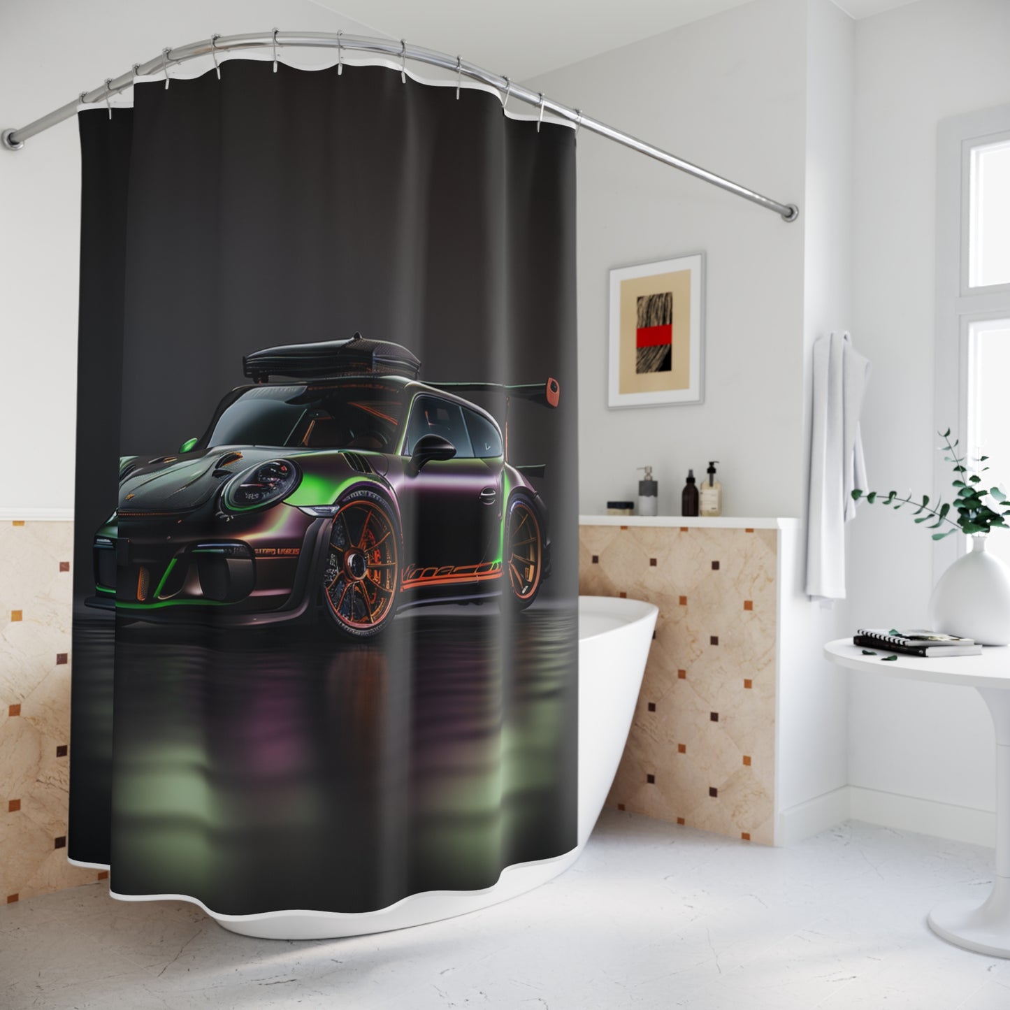 Polyester Shower Curtain Porsche Color 2