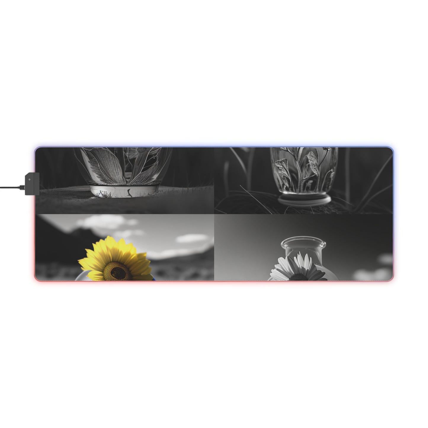 LED Gaming Mouse Pad Yellw Sunflower in a vase 5