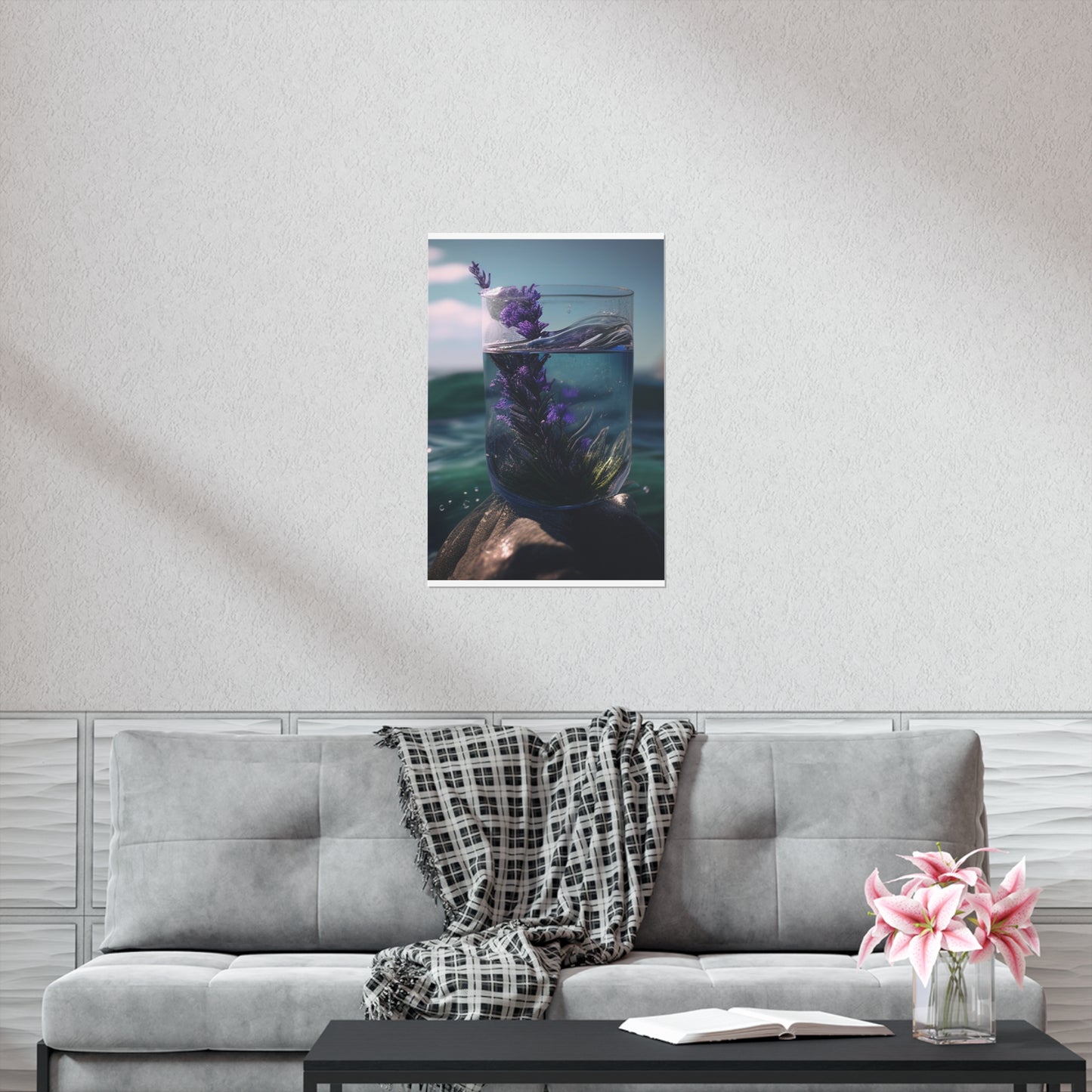 Premium Matte Vertical Posters Lavender in a vase 2