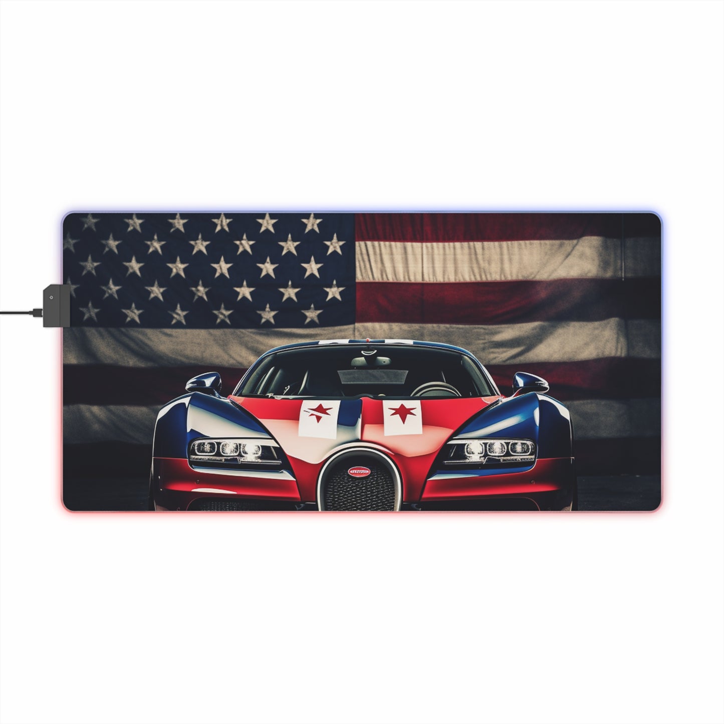 LED Gaming Mouse Pad Bugatti American Flag 3