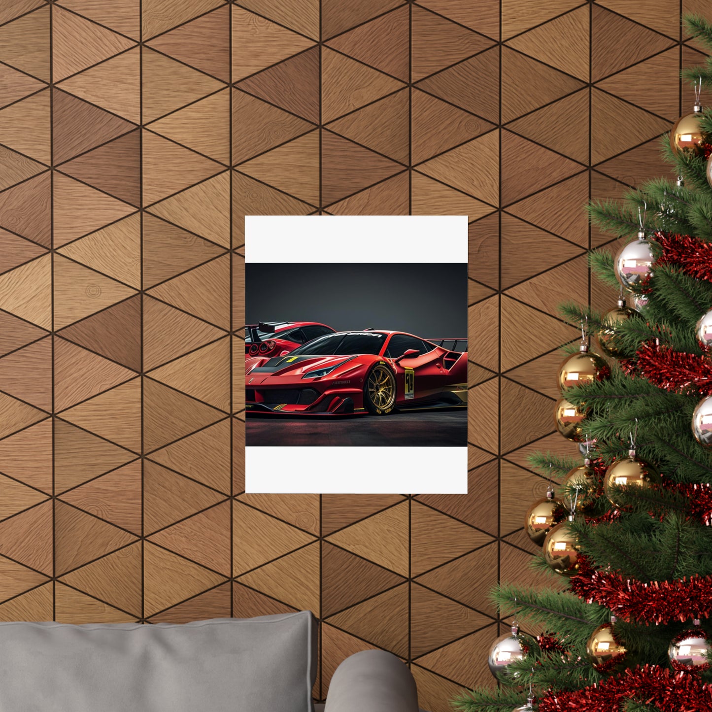 Premium Matte Vertical Posters Ferrari Red 3