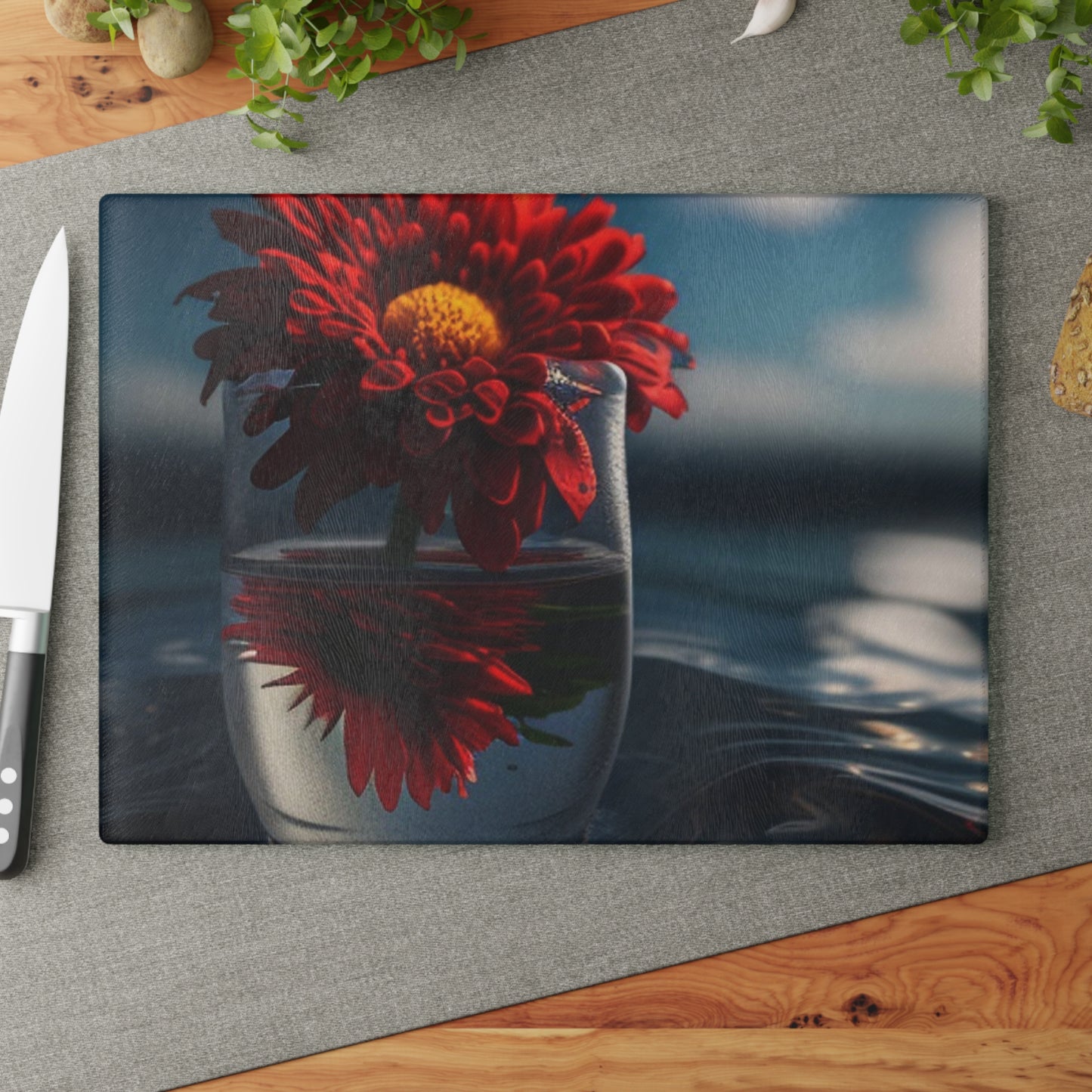 Glass Cutting Board Chrysanthemum 3