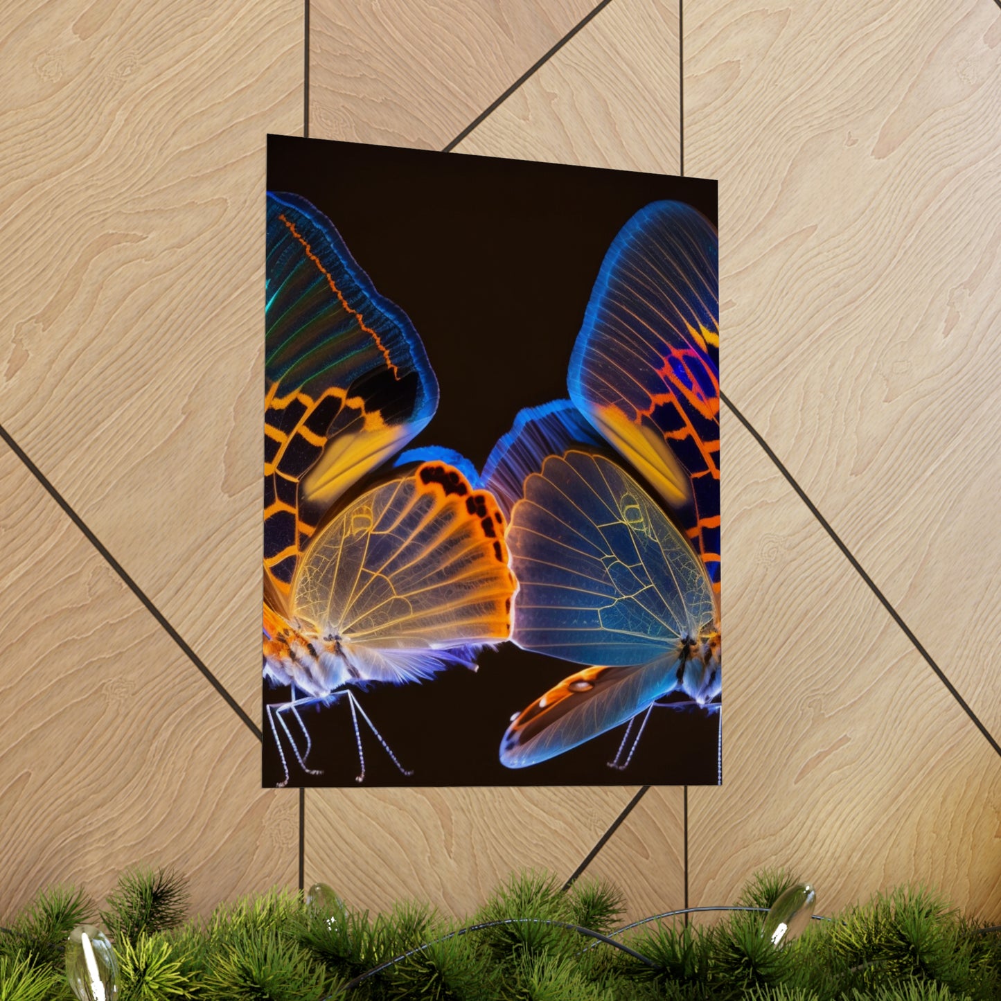 Premium Matte Vertical Posters Neon Glo Butterfly 2