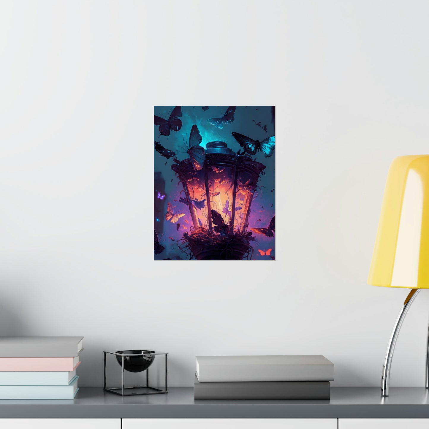 Premium Matte Vertical Posters Street Light Butterfly 3