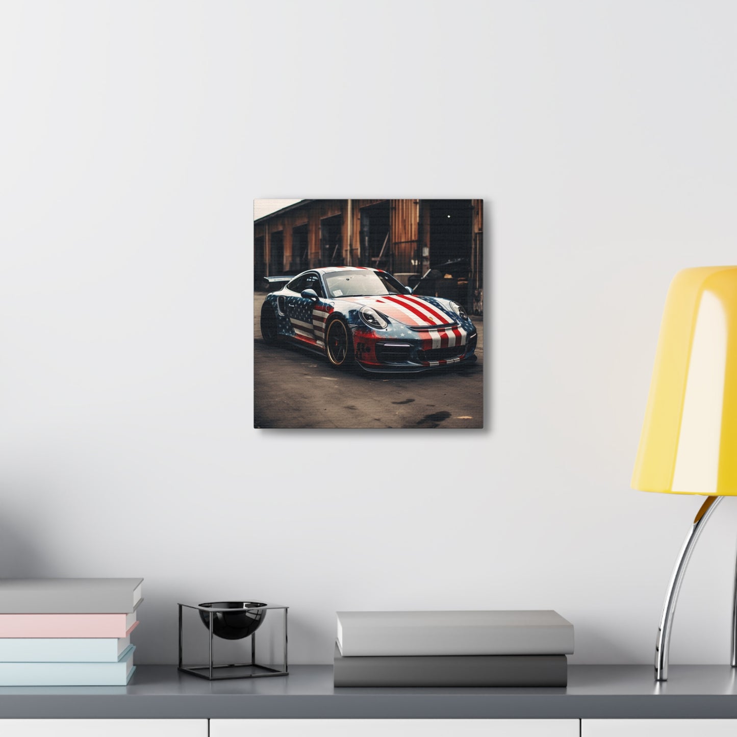 Canvas Gallery Wraps American Flag Porsche 3