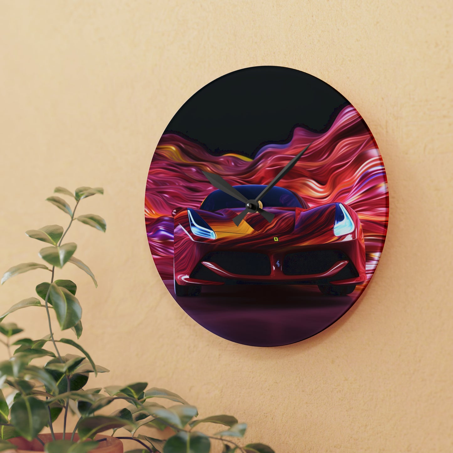 Acrylic Wall Clock Ferrari Water Fusion 3