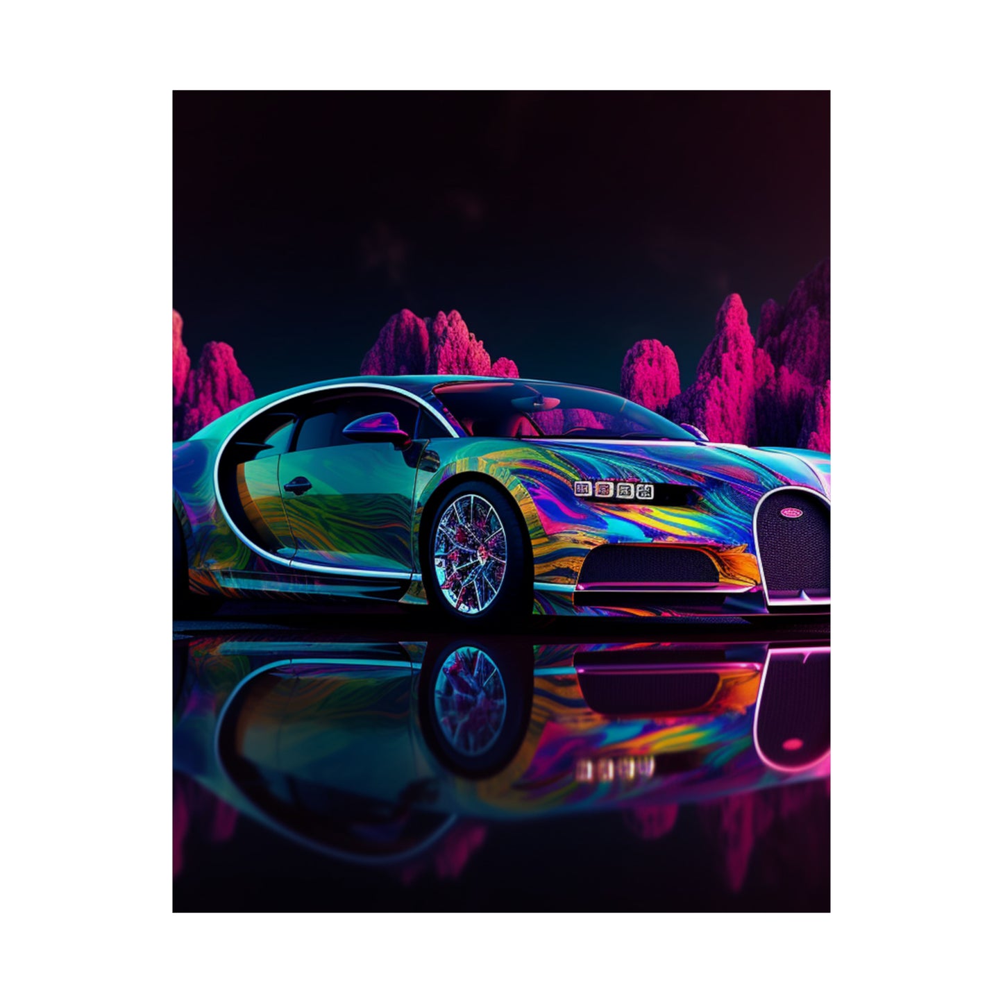 Premium Matte Vertical Posters Florescent Bugatti Flair 2