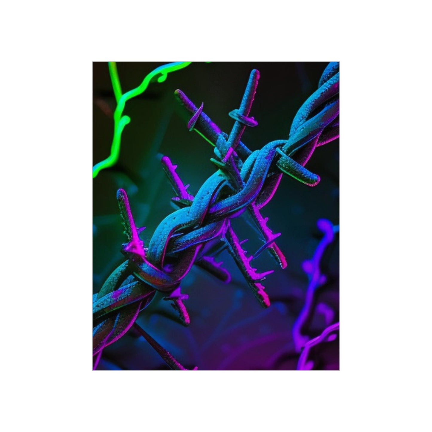 Premium Matte Vertical Posters Macro Neon Barbs 4