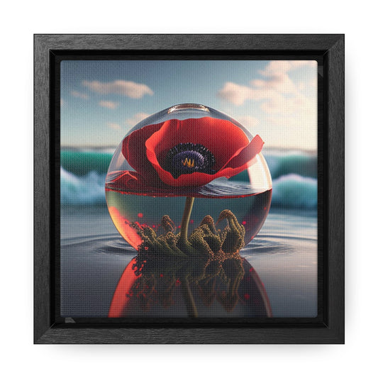 Gallery Canvas Wraps, Square Frame Red Anemone in a Vase 4