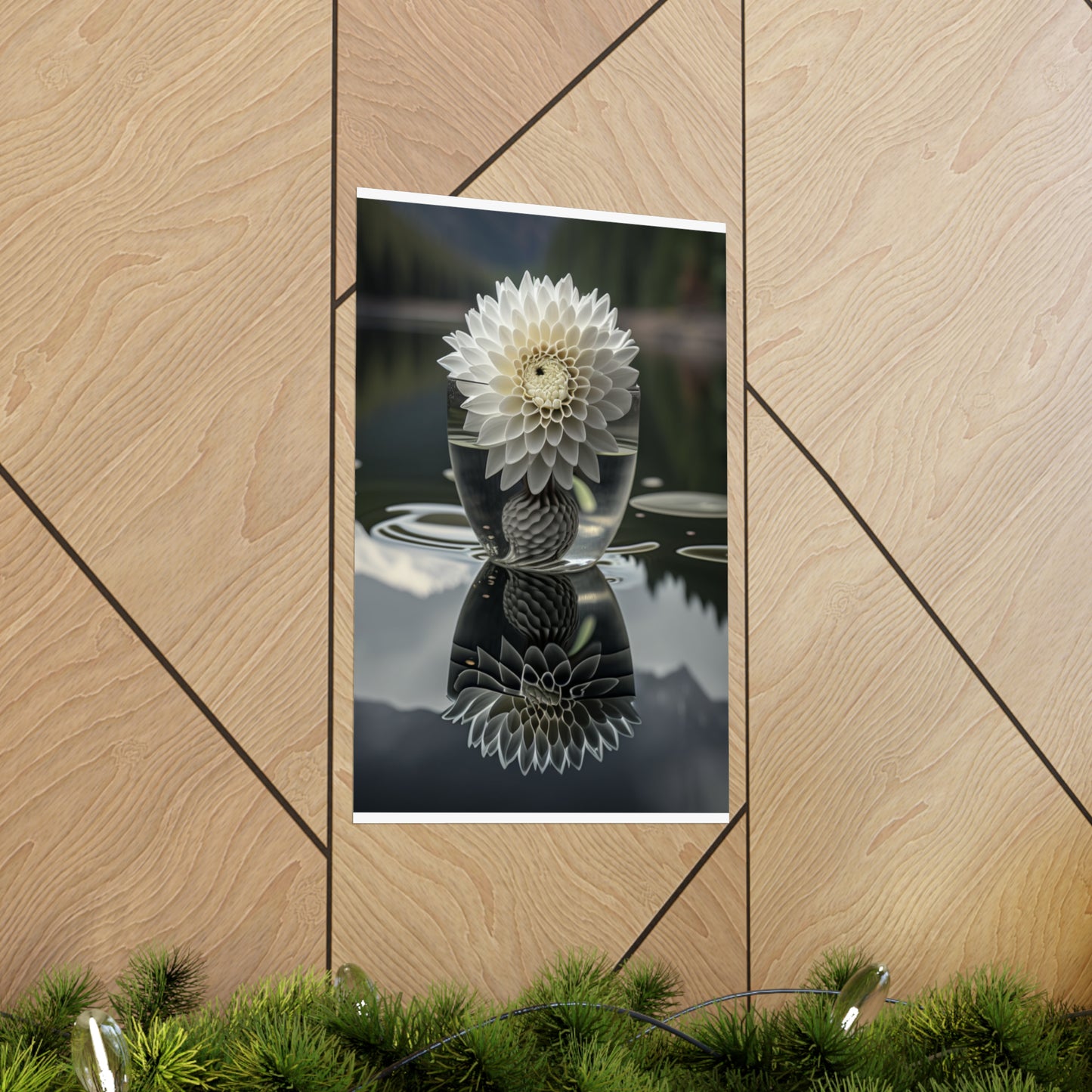 Premium Matte Vertical Posters White Dahlia 3