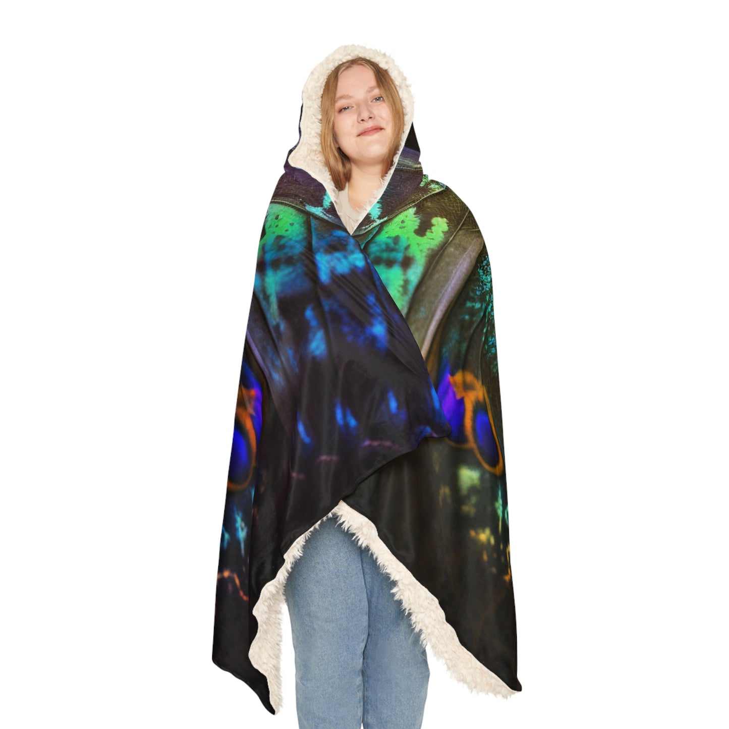 Snuggle Hooded Blanket Neon Hue Butterfly 3