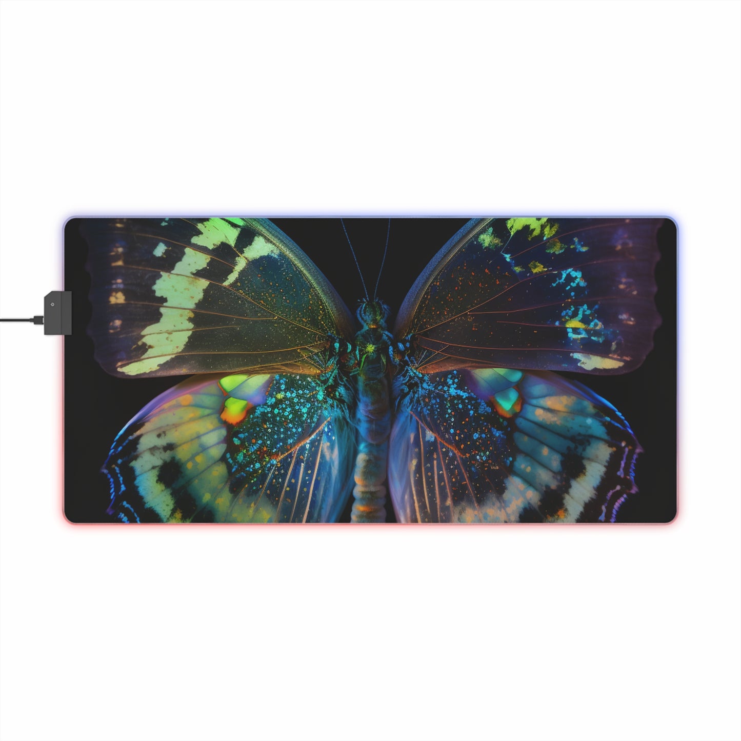 LED Gaming Mouse Pad Neon Butterfly Flair 4