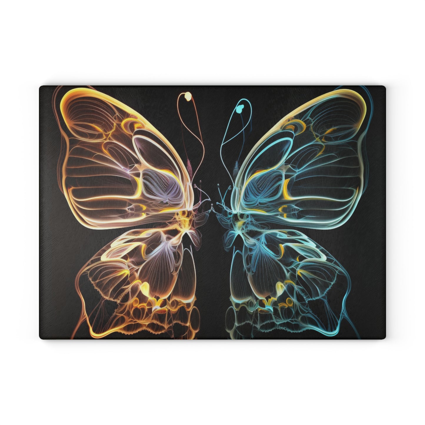 Glass Cutting Board Neon Glo Butterfly 3