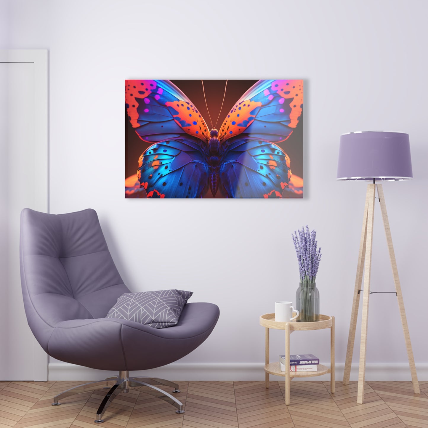 Acrylic Prints Neon Butterfly Macro 3