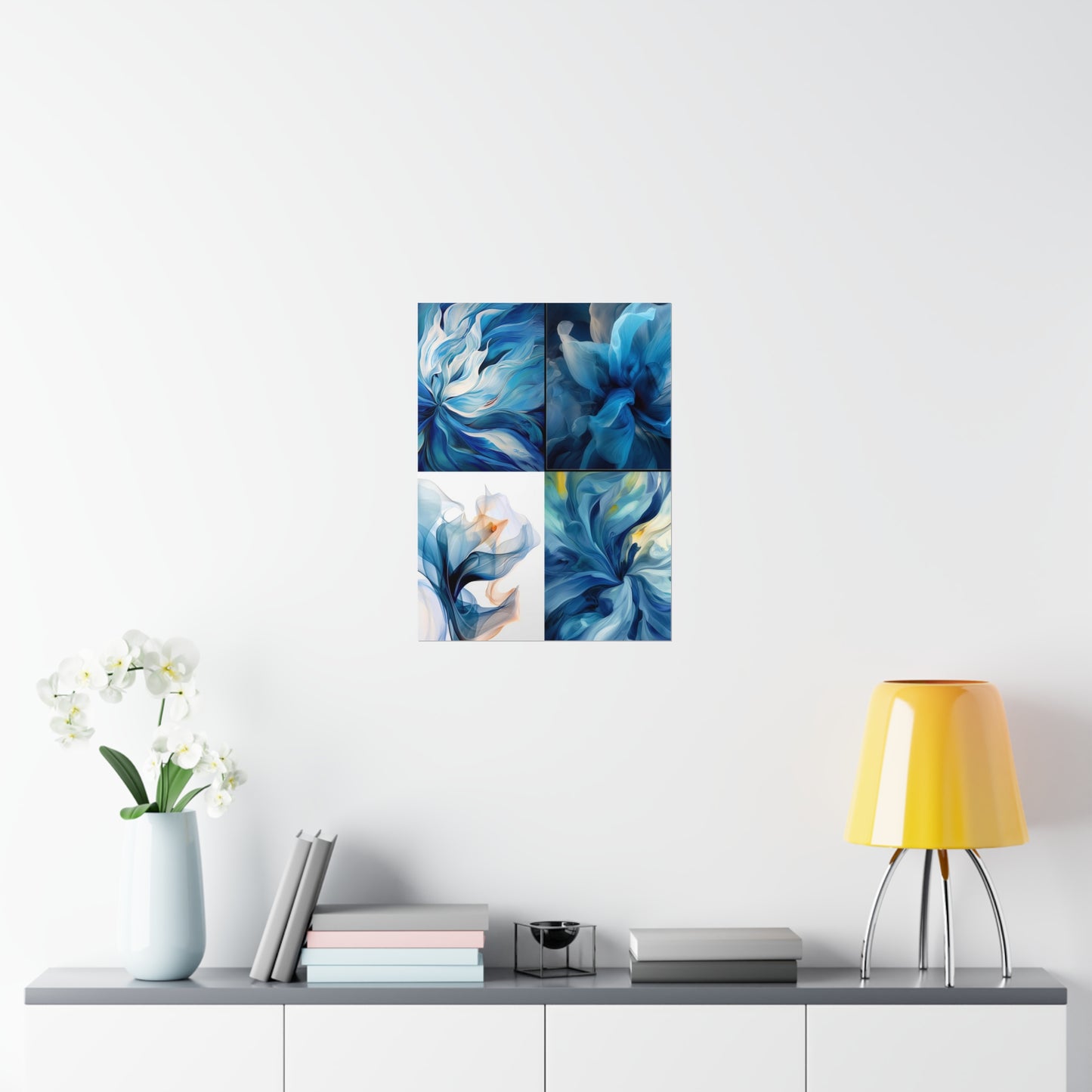 Premium Matte Vertical Posters Blue Tluip Abstract 5