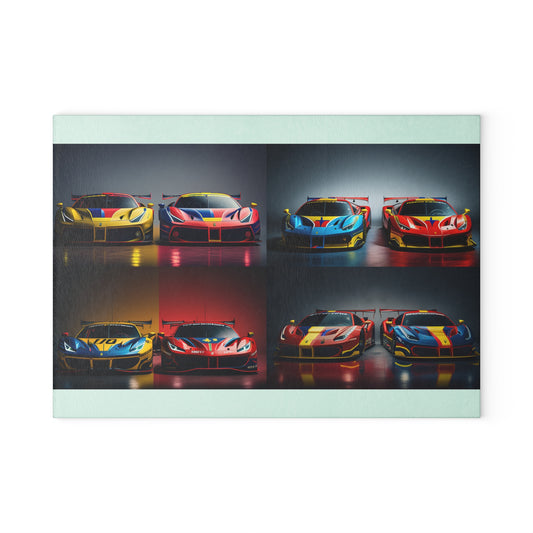 Glass Cutting Board Ferrari Red Blue 5