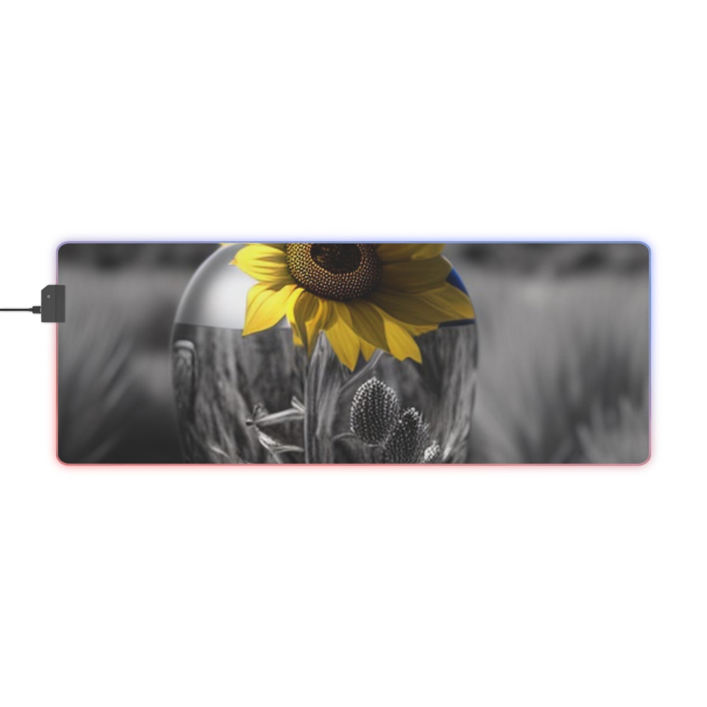 LED Gaming Mouse Pad Yellw Sunflower in a vase 3