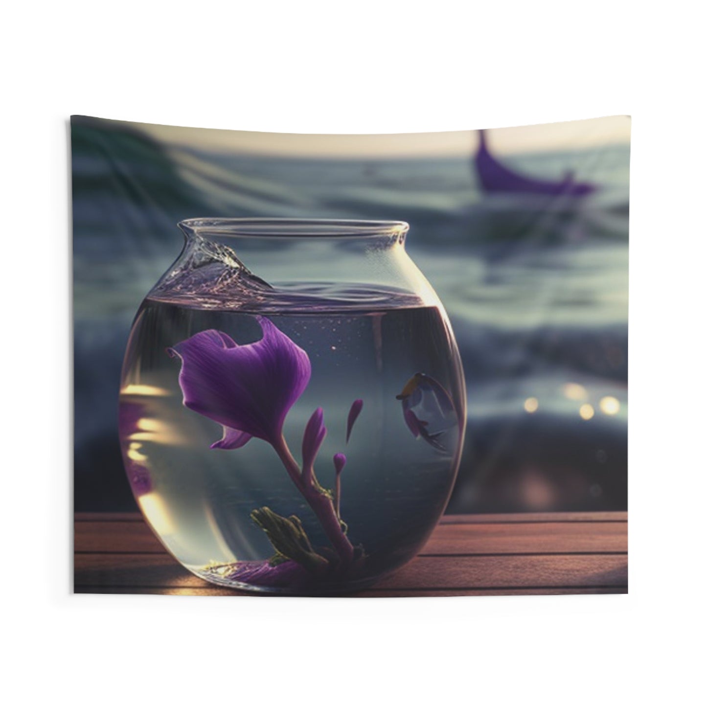 Indoor Wall Tapestries Purple Sweet pea in a vase 1