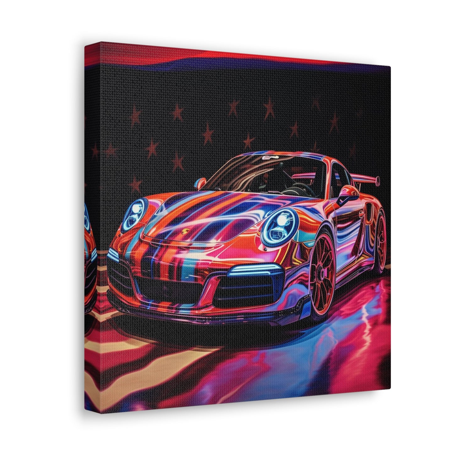 Canvas Gallery Wraps American Flag Colored Porsche 3