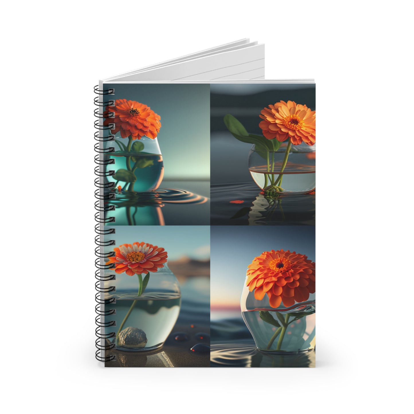 Spiral Notebook - Ruled Line Orange Zinnia 5