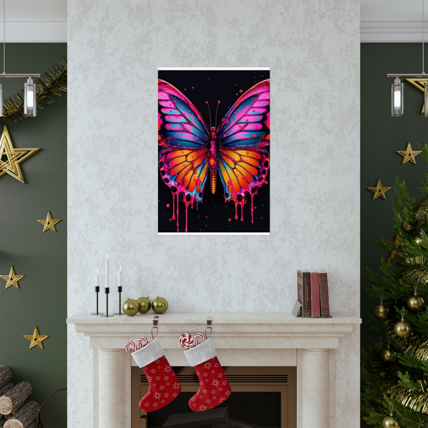 Premium Matte Vertical Posters Pink Butterfly Flair 1