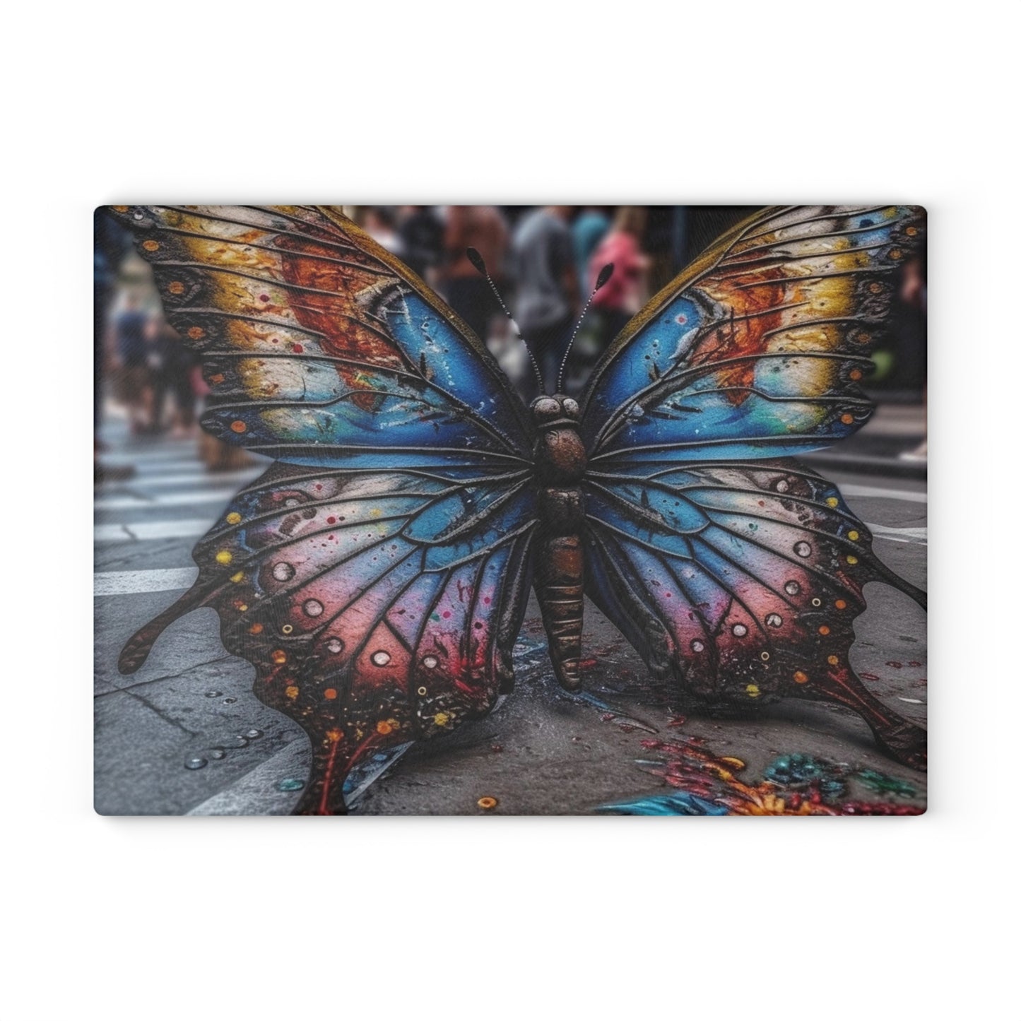 Glass Cutting Board Liquid Street Butterfly 4