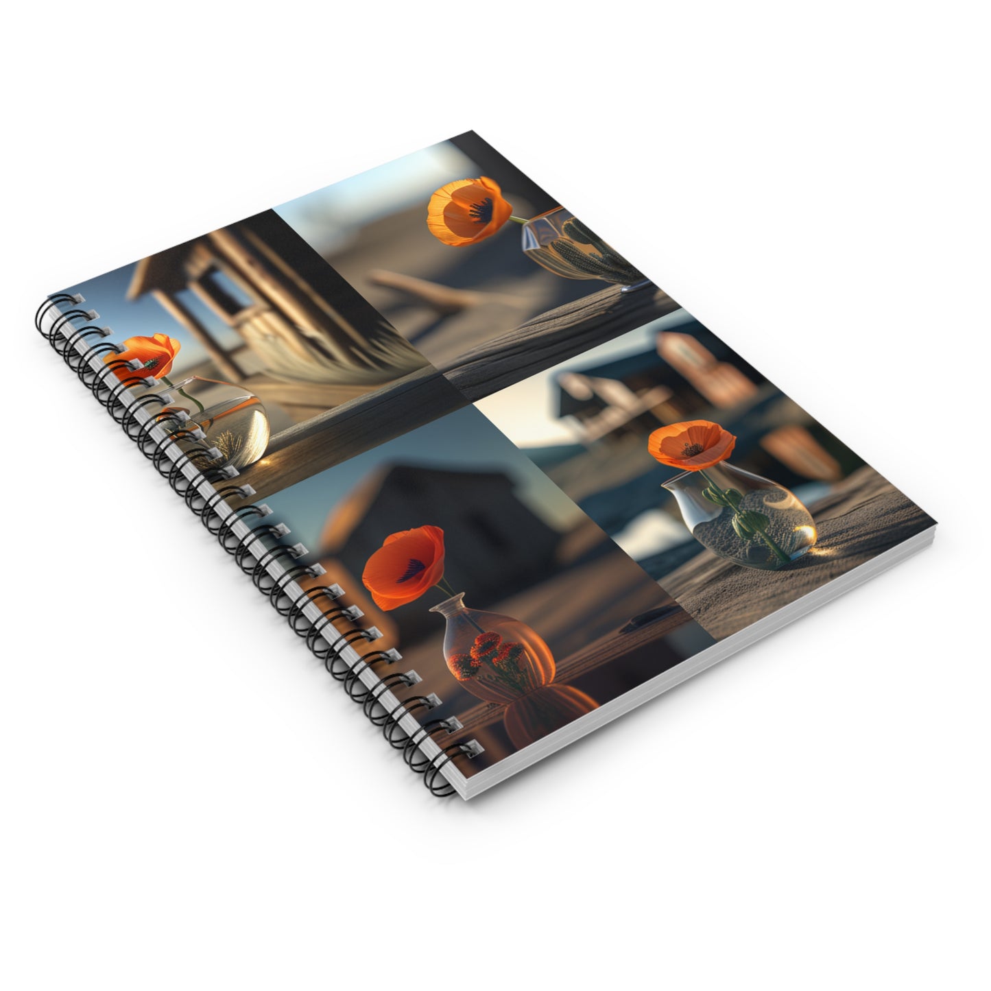 Spiral Notebook - Ruled Line Orange Poppy in a Vase 5