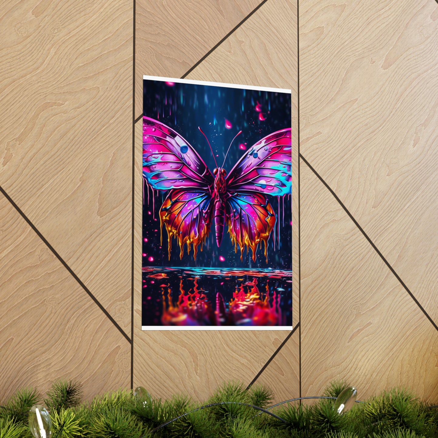 Premium Matte Vertical Posters Pink Butterfly Flair 2