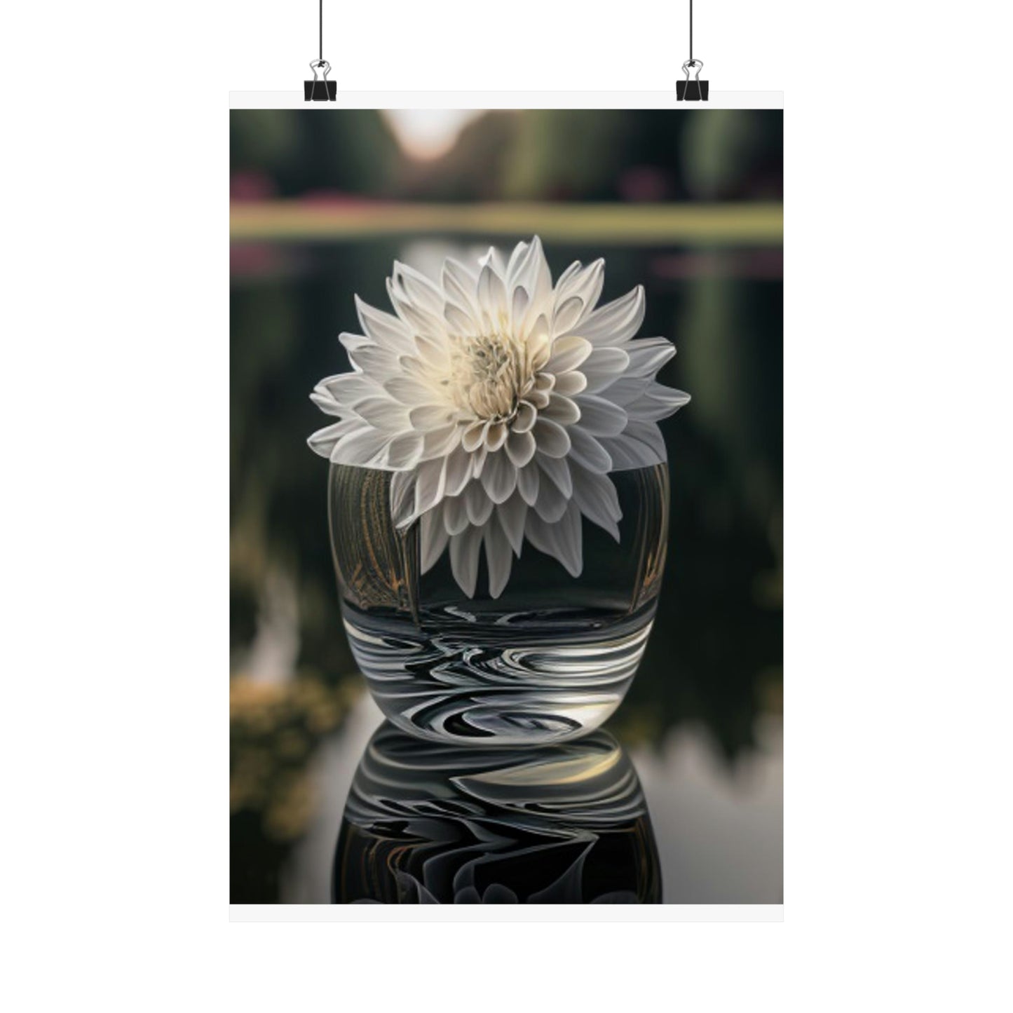 Premium Matte Vertical Posters White Dahlia 2