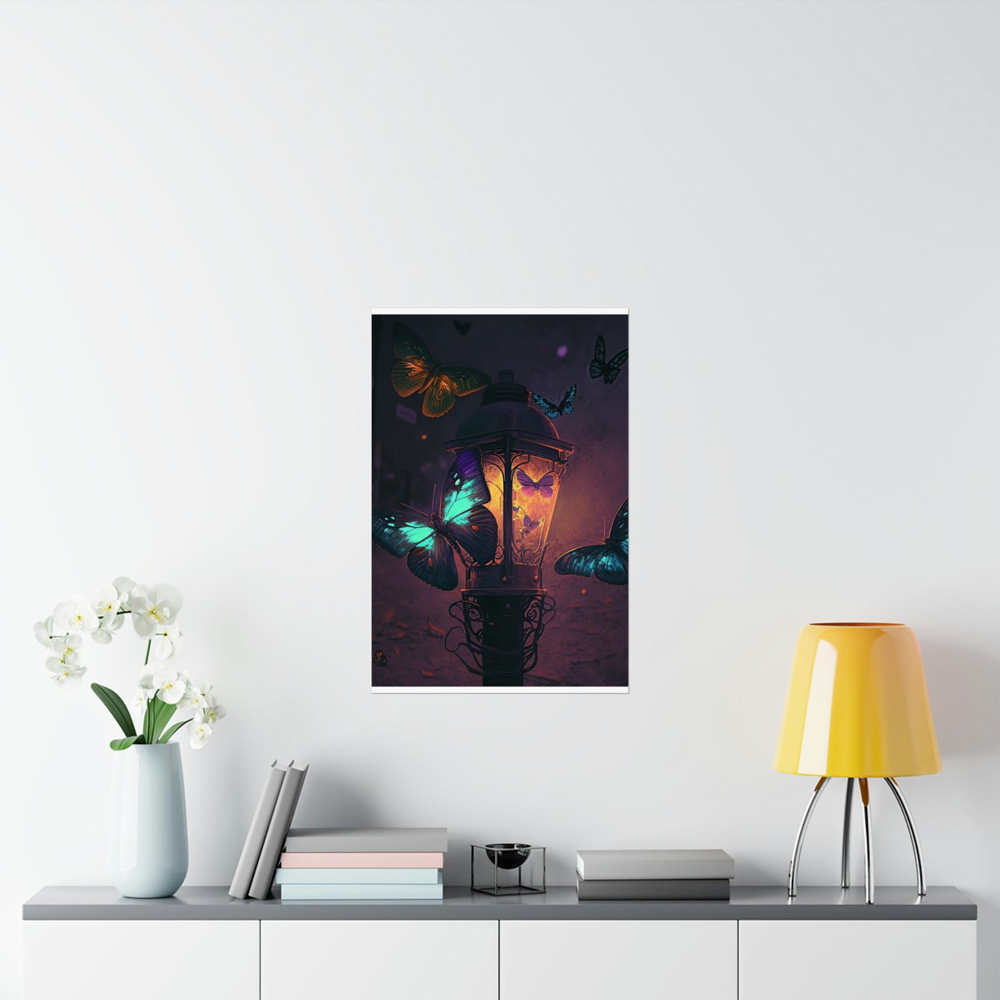 Premium Matte Vertical Posters Street Light Butterfly 4