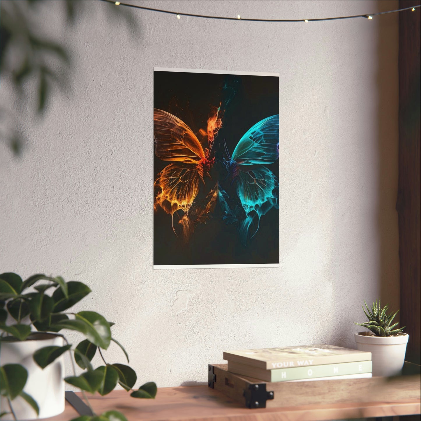 Premium Matte Vertical Posters Neon Glo Butterfly 4