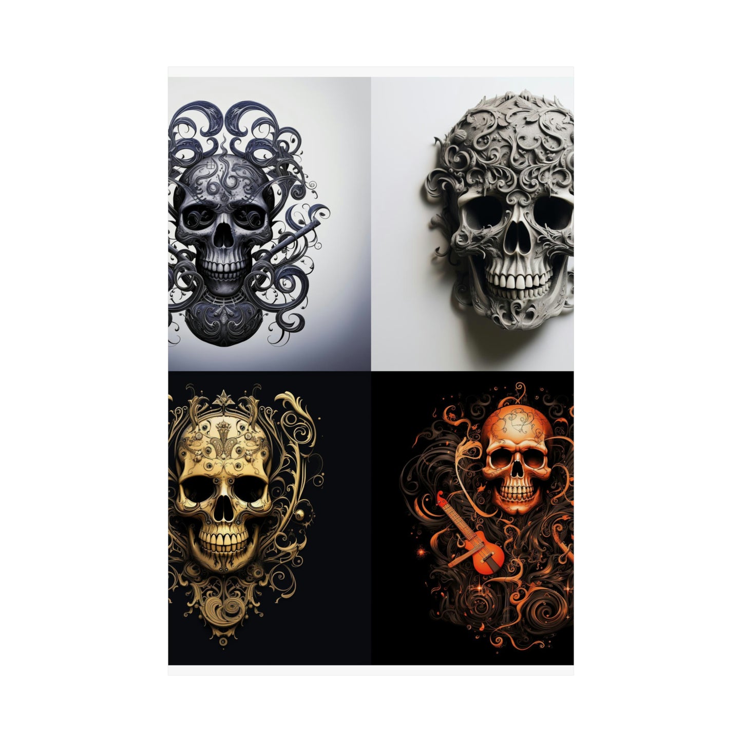 Premium Matte Vertical Posters Skull Treble Clef 5