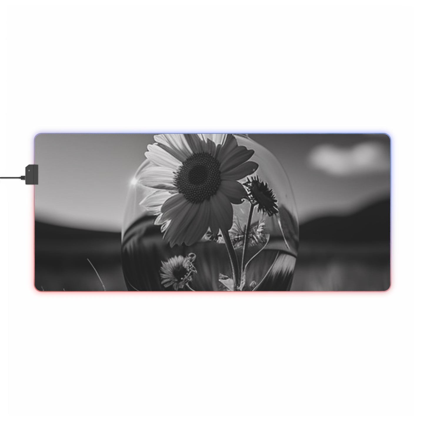 LED Gaming Mouse Pad Yellw Sunflower in a vase 4