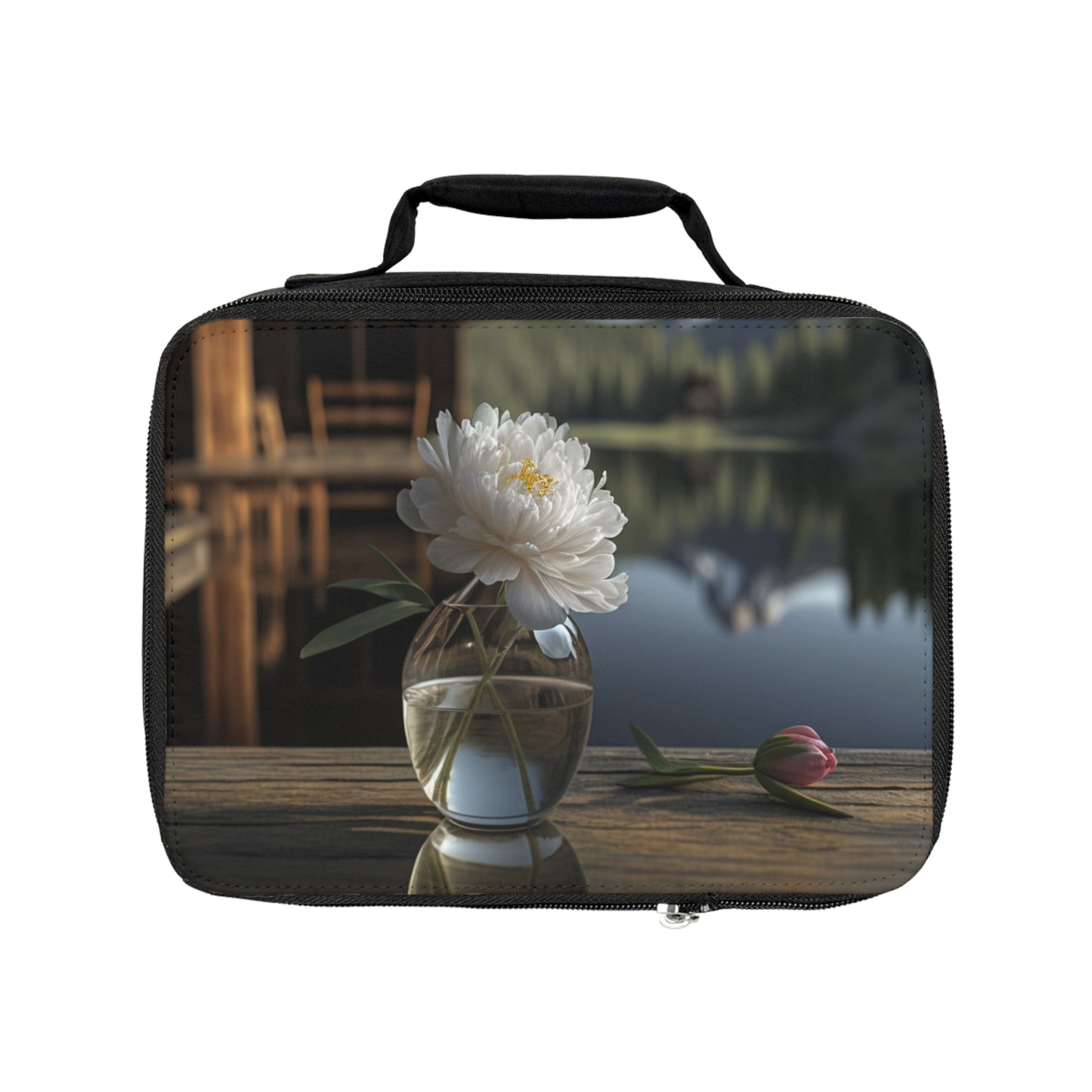 Lunch Bag White Peony glass vase 4