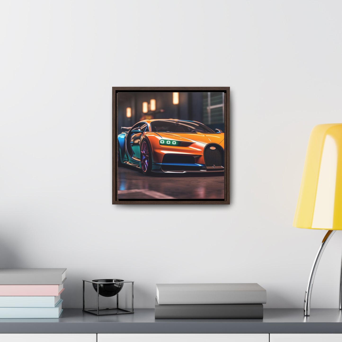 Gallery Canvas Wraps, Square Frame Hyper Bugatti Neon Chiron 1