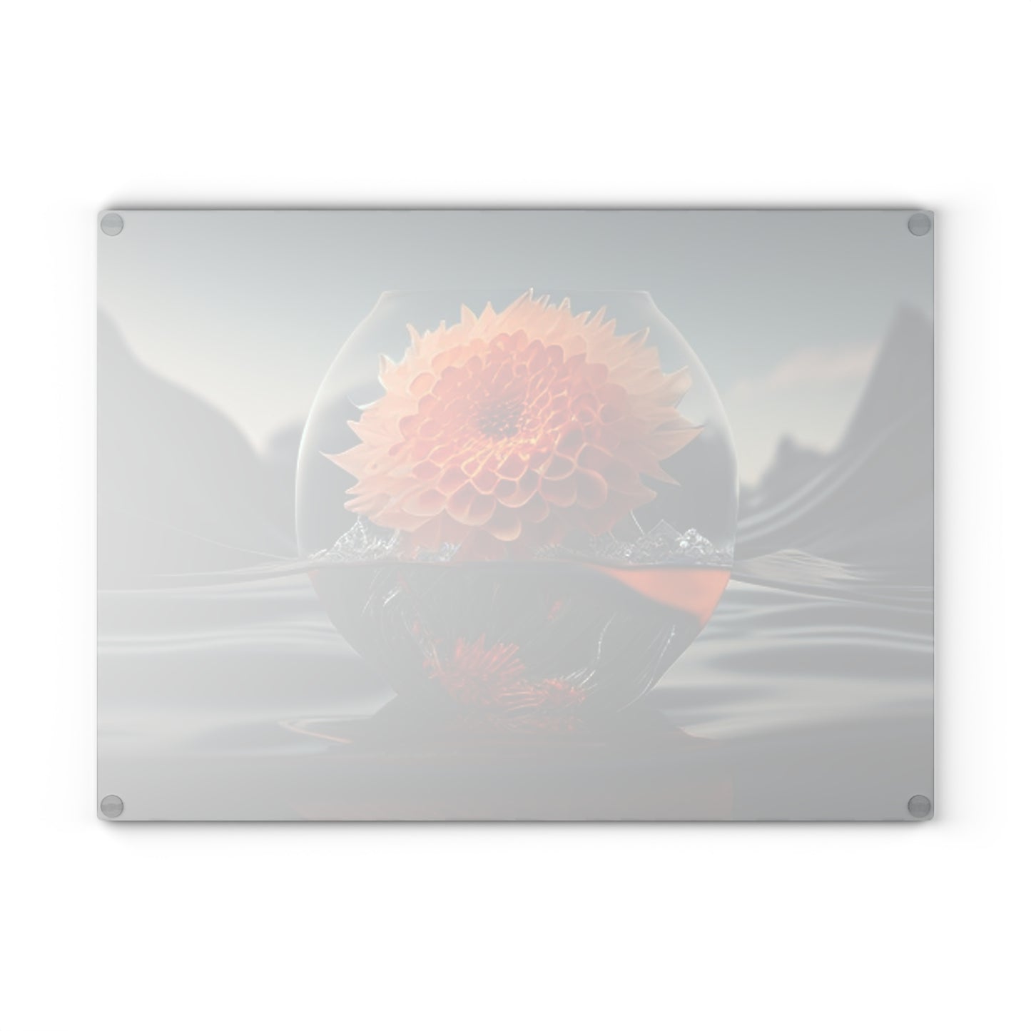 Glass Cutting Board Dahlia Orange 3