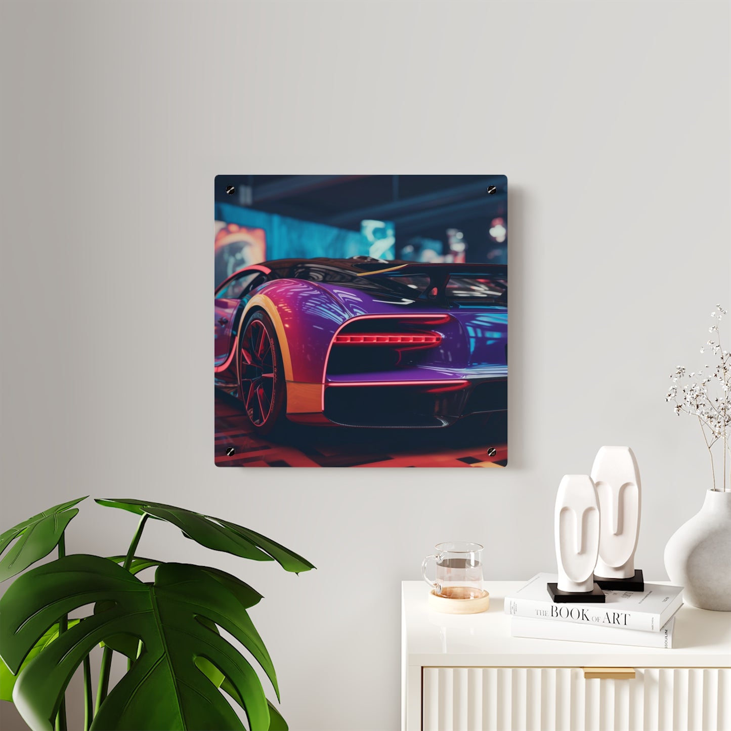 Acrylic Wall Art Panels Hyper Bugatti Neon Chiron 3