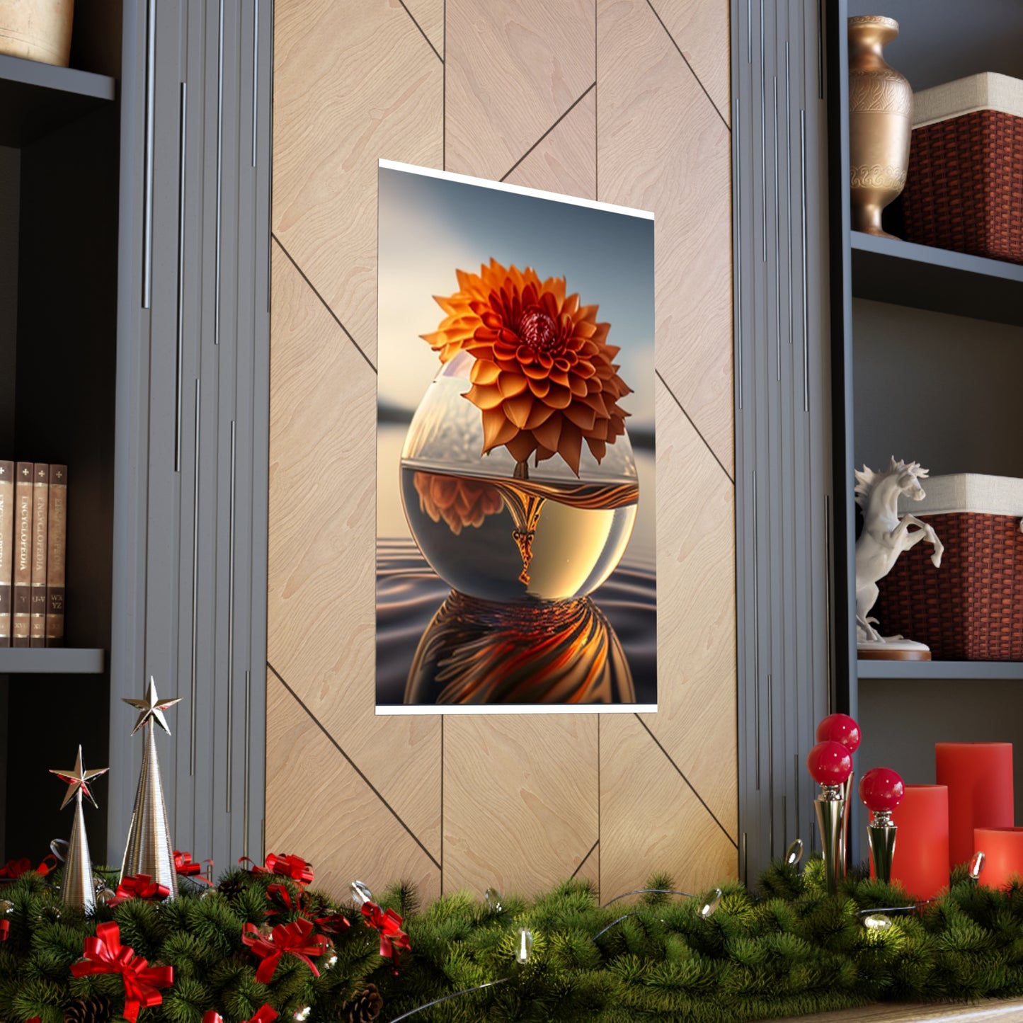 Premium Matte Vertical Posters Dahlia Orange 1