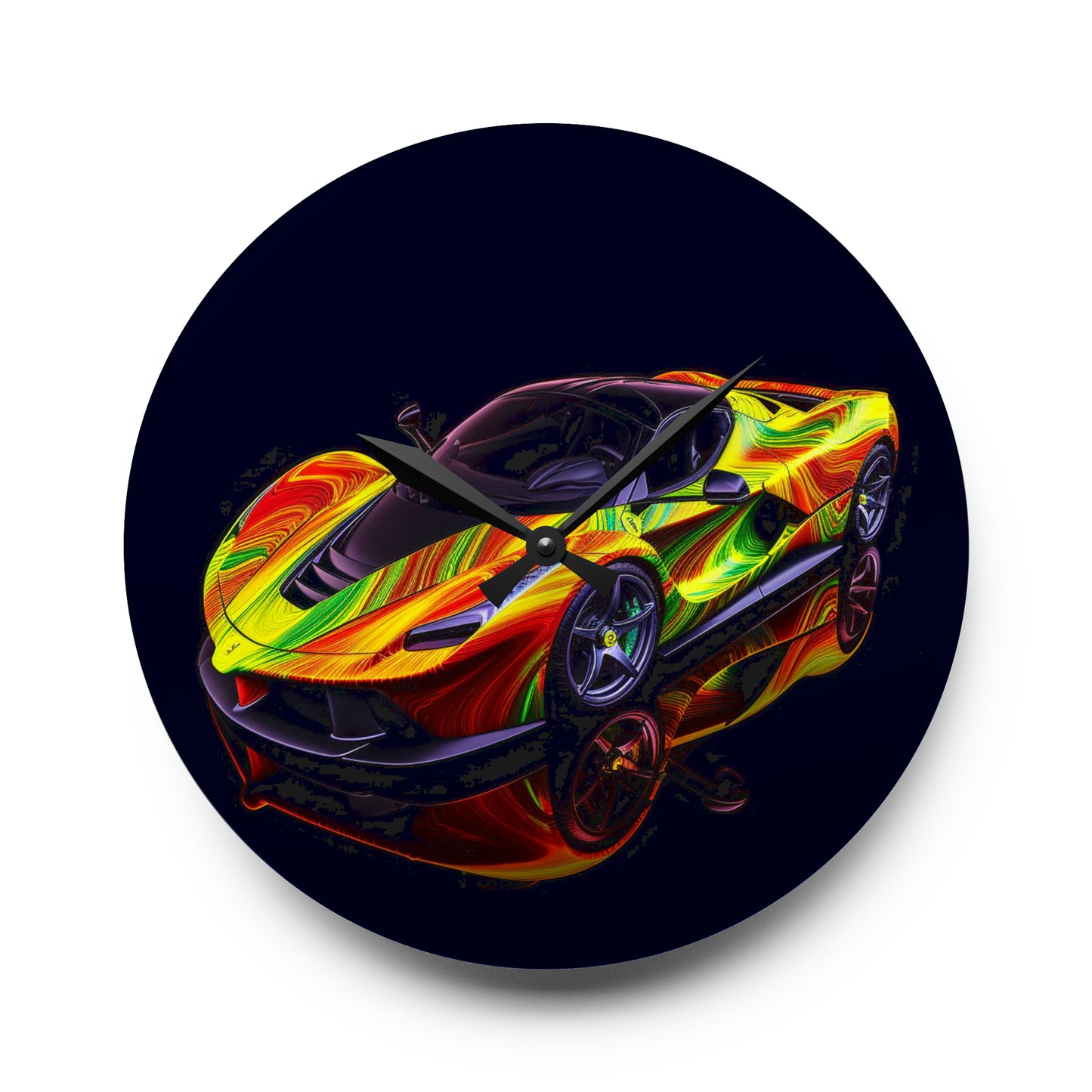 Acrylic Wall Clock Ferrari Neon 4