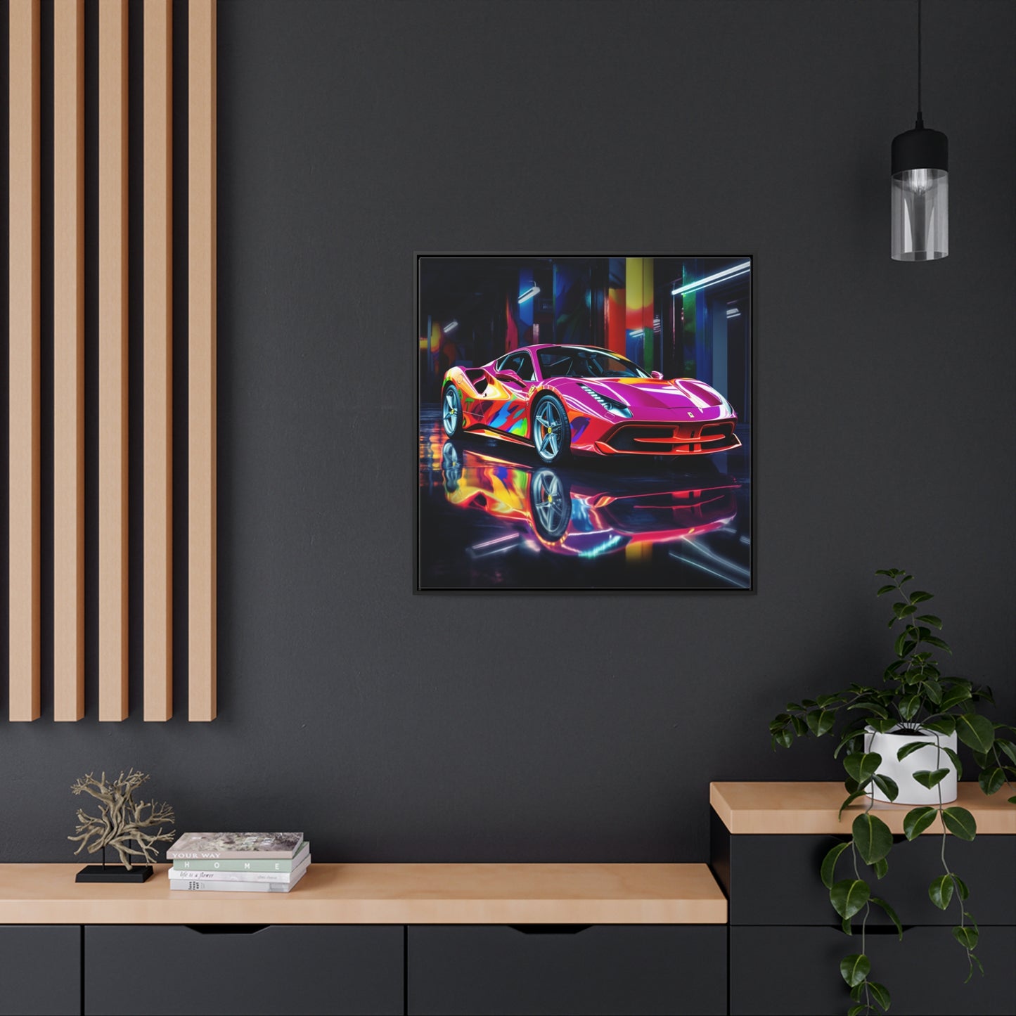 Gallery Canvas Wraps, Square Frame Pink Macro Ferrari 1