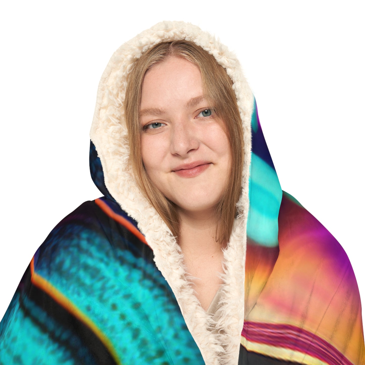 Snuggle Hooded Blanket Neon Butterfly Macro 1