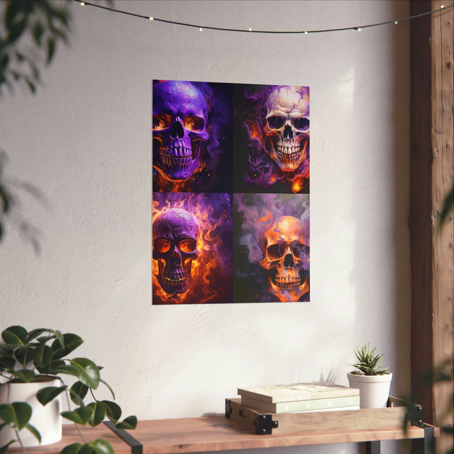 Premium Matte Vertical Posters Skull Flames 5