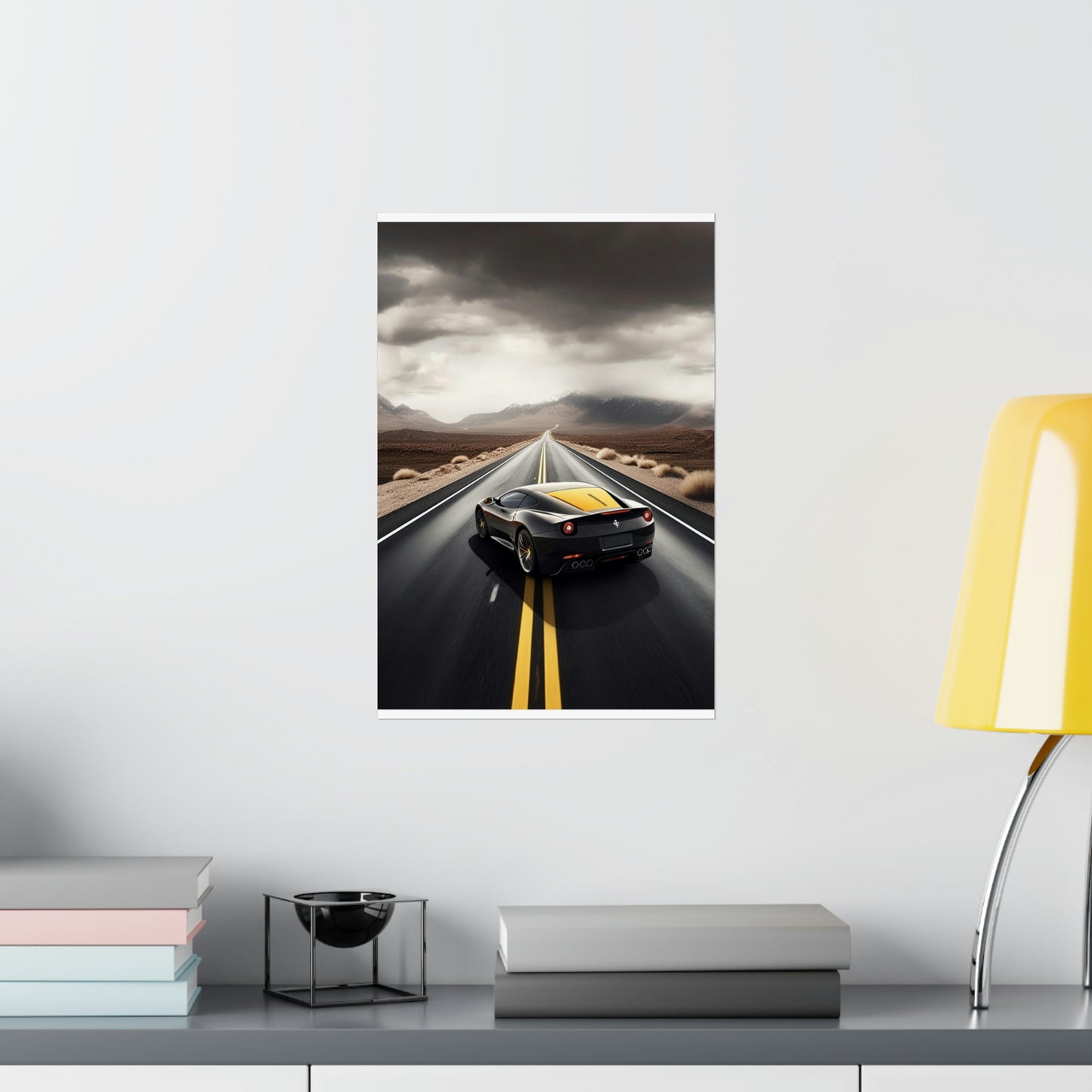 Premium Matte Vertical Posters Ferrari Road 4