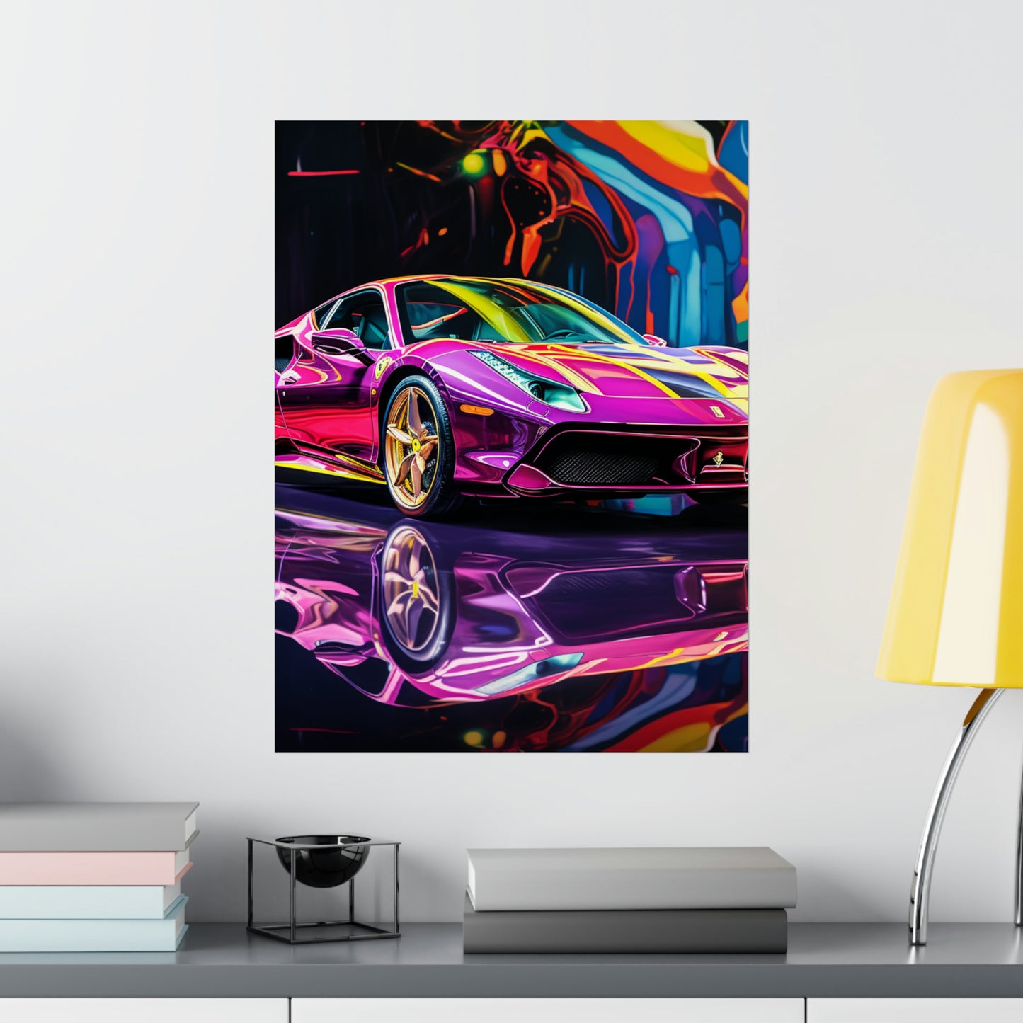 Premium Matte Vertical Posters Pink Macro Ferrari 2