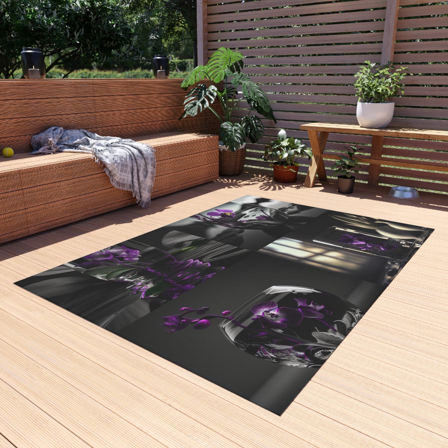 Outdoor Rug  Purple Orchid Glass vase 5