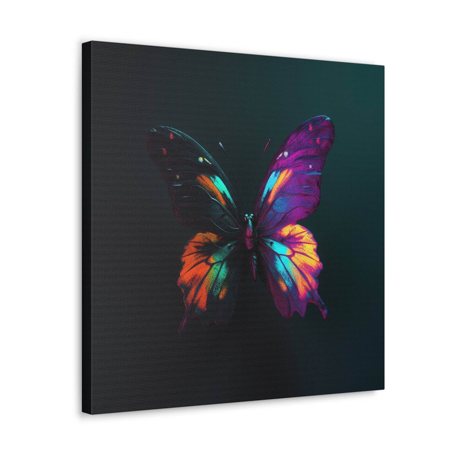 Canvas Gallery Wraps Hyper Colorful Butterfly Purple 3